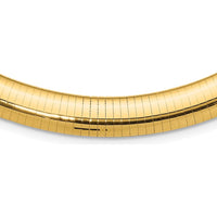 14K Yellow Gold Polished 10mm Domed Omega Necklace - 16" by Oro Pregiato