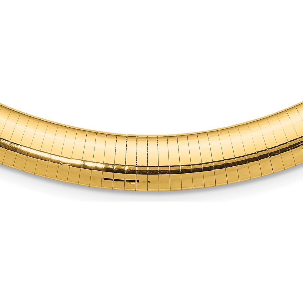 14K Yellow Gold Polished 10mm Domed Omega Necklace - 16" by Oro Pregiato