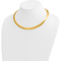14K Yellow Gold Polished 10mm Domed Omega Necklace - 16" by Oro Pregiato