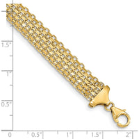 14K Yellow Gold Polished 10mm Fancy Bismark Link Bracelet - 7.5" by 0