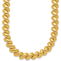 14K Yellow Gold Polished 10mm San Marco Necklace - 18 Inches, Link Design with Box Clasp by 0