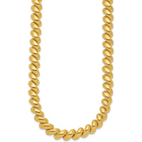 14K Yellow Gold Polished 10mm San Marco Necklace - 18 Inches, Link Design with Box Clasp by 0