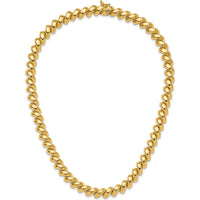 14K Yellow Gold Polished 10mm San Marco Necklace - 18 Inches, Link Design with Box Clasp by 0