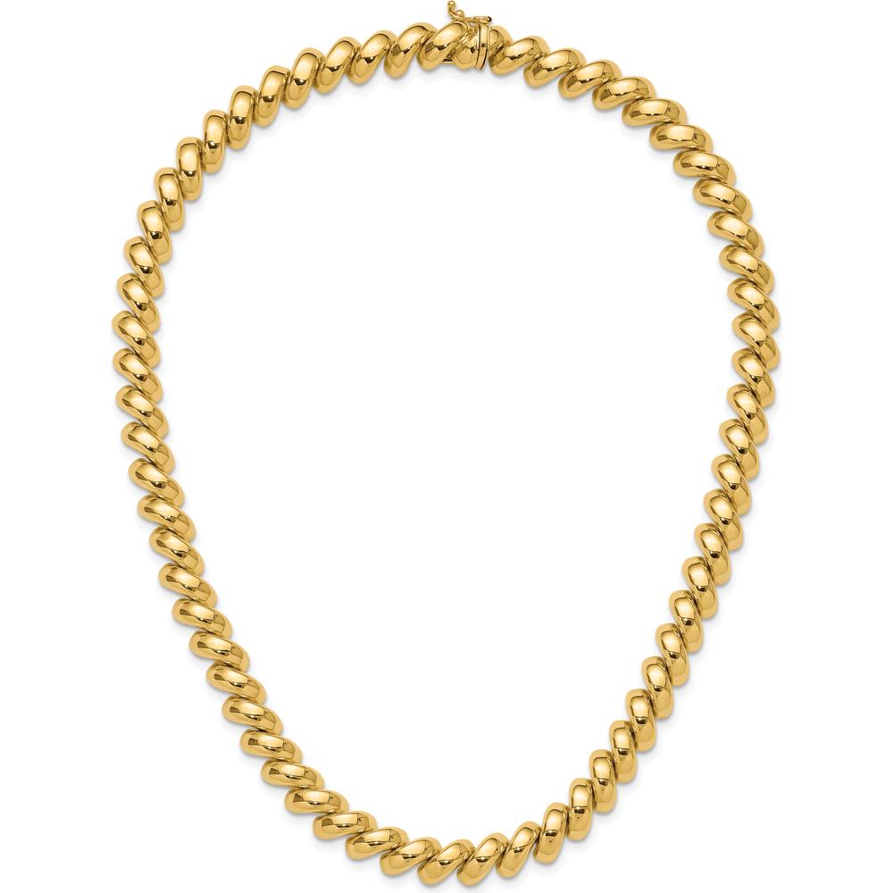 14K Yellow Gold Polished 10mm San Marco Necklace - 18 Inches, Link Design with Box Clasp by 0