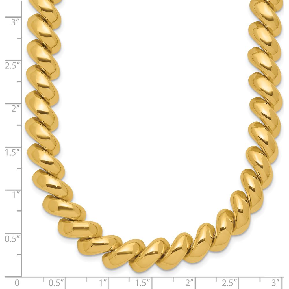 14K Yellow Gold Polished 10mm San Marco Necklace - 18 Inches, Link Design with Box Clasp by 0