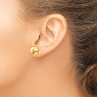 14K Yellow Gold Polished 12mm Button Post Earrings by Oro Pregiato