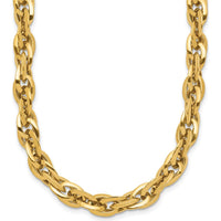 14K Yellow Gold Polished 12mm Fancy Rope Link Necklace - 17.5" by 0