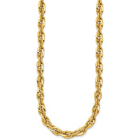 14K Yellow Gold Polished 12mm Fancy Rope Link Necklace - 17.5" by 0