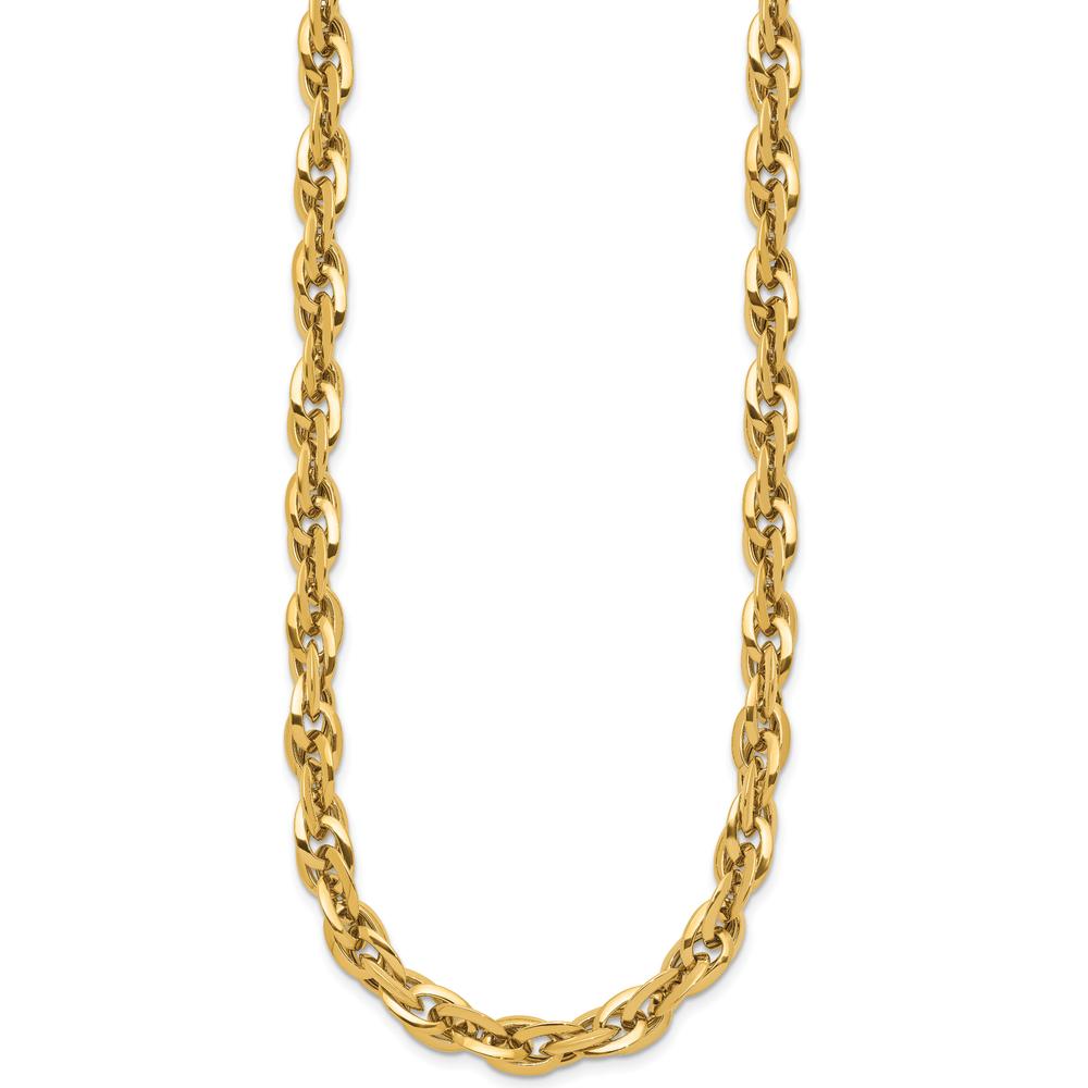 14K Yellow Gold Polished 12mm Fancy Rope Link Necklace - 17.5" by 0