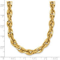 14K Yellow Gold Polished 12mm Fancy Rope Link Necklace - 17.5" by 0