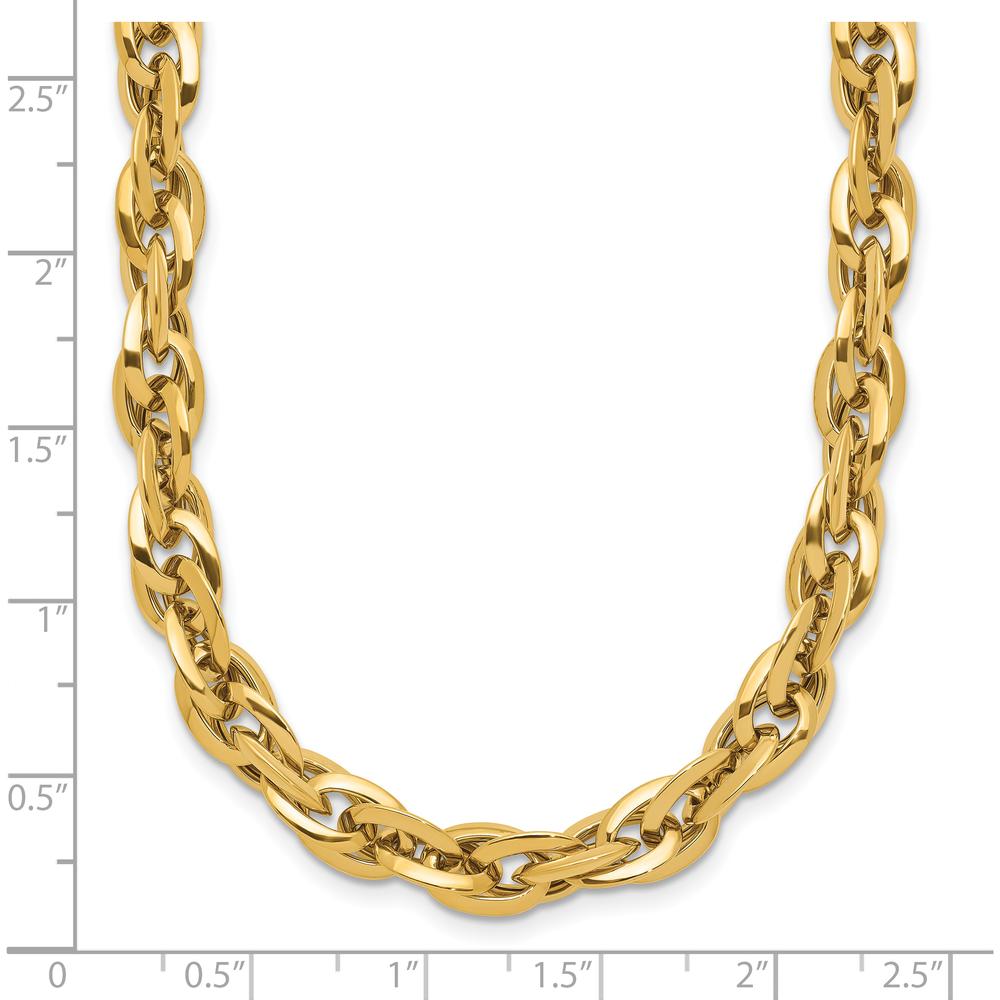 14K Yellow Gold Polished 12mm Fancy Rope Link Necklace - 17.5" by 0