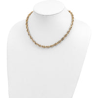 14K Yellow Gold Polished 12mm Fancy Rope Link Necklace - 17.5" by 0