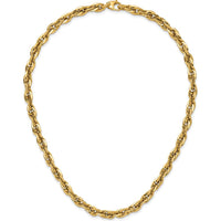 14K Yellow Gold Polished 12mm Fancy Rope Link Necklace - 17.5" by 0