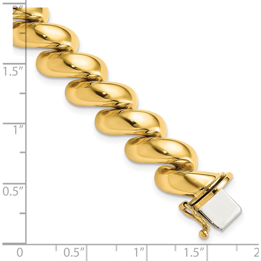 14K Yellow Gold Polished 12mm San Marco Bracelet - 7 Inches by 0