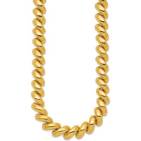 14K Yellow Gold Polished 12mm San Marco Link Necklace - 17 Inches by 0