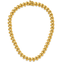 14K Yellow Gold Polished 12mm San Marco Link Necklace - 17 Inches by 0