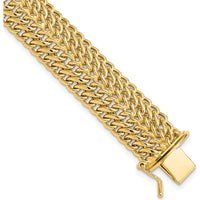 14K Yellow Gold Polished 13mm Fancy Link Bracelet - 7.5" Length by 0