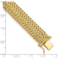 14K Yellow Gold Polished 13mm Fancy Link Bracelet - 7.5" Length by 0