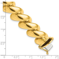 14K Yellow Gold Polished 14mm 7" San Marco Bracelet by 0