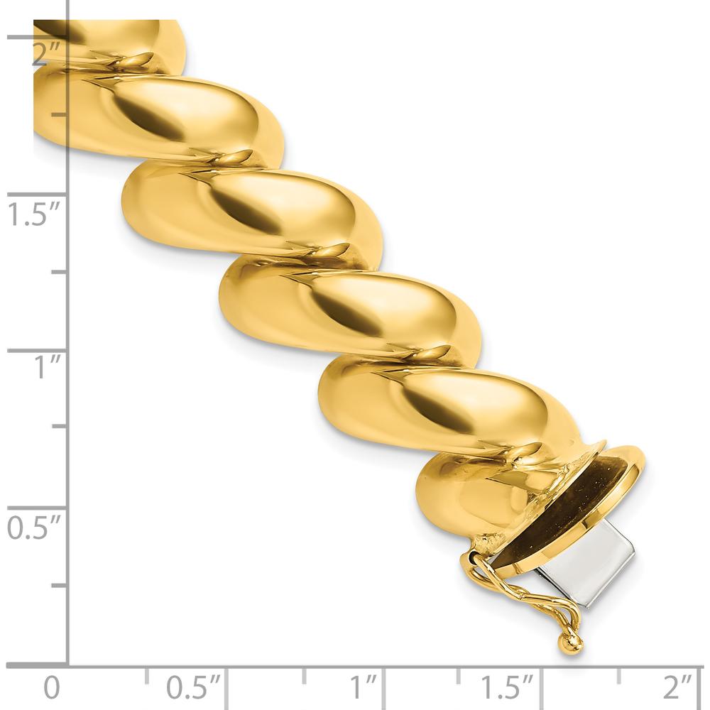 14K Yellow Gold Polished 14mm 7" San Marco Bracelet by 0