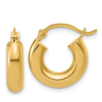 14K Yellow Gold Polished 15mm Lightweight Tube Hoop Earrings by 0