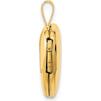 14K Yellow Gold Polished 16mm Heart Locket Pendant - Engravable by Monteluci Fine Jewelry