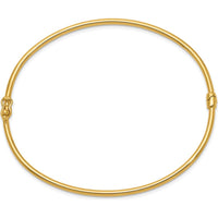 14K Yellow Gold Polished 2.00mm Hinged Oval Bangle Bracelet - 7 in Length by Oro Pregiato