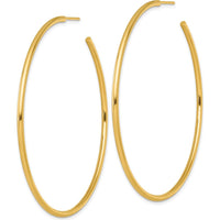 14K Yellow Gold Polished 2.0mm x 65mm C-Hoop Post Earrings by 0