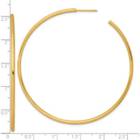 14K Yellow Gold Polished 2.0mm x 65mm C-Hoop Post Earrings by 0