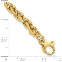 14K Yellow Gold Polished 2.25mm Fancy Link Bracelet with 1" Extender - Unisex Design by 0