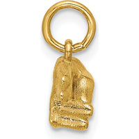 14K Yellow Gold Polished 2-Finger Hand Pendant - 13.03mm Length by Oro Pregiato