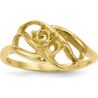 14K Yellow Gold Polished 2-Stone Customizable Mother's Ring Mounting by Monteluci Fine Jewelry