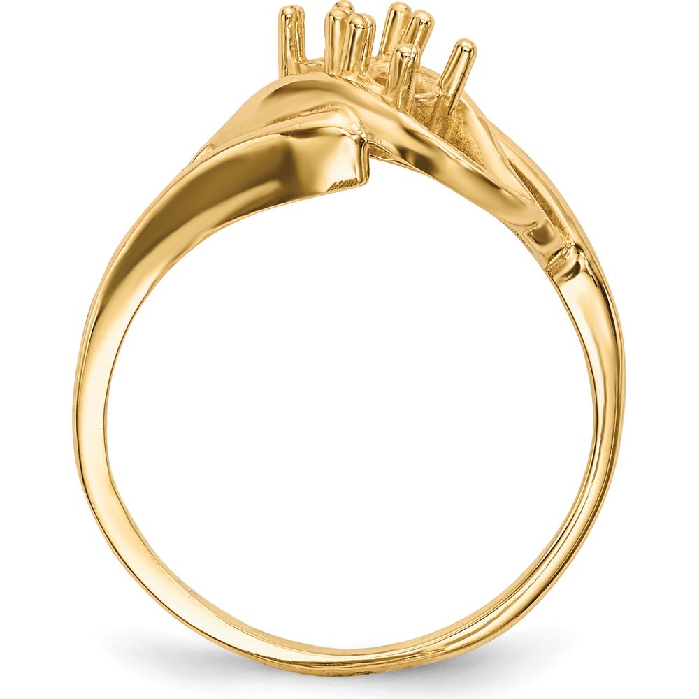 14K Yellow Gold Polished 2-Stone Customizable Mother's Ring Mounting by Monteluci Fine Jewelry