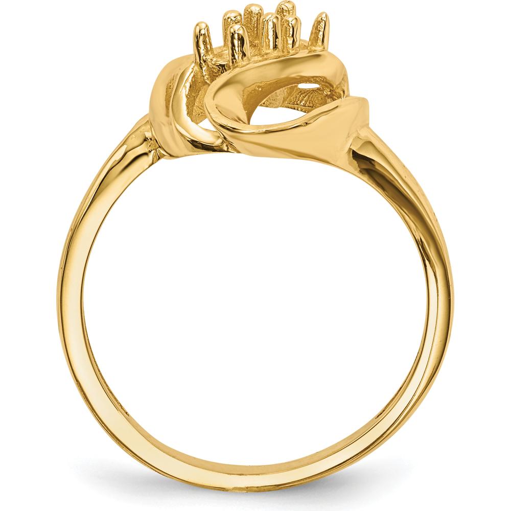 14K Yellow Gold Polished 2-Stone Mother's Ring Mounting - Customizable for Birthstones or Gems by Monteluci Fine Jewelry