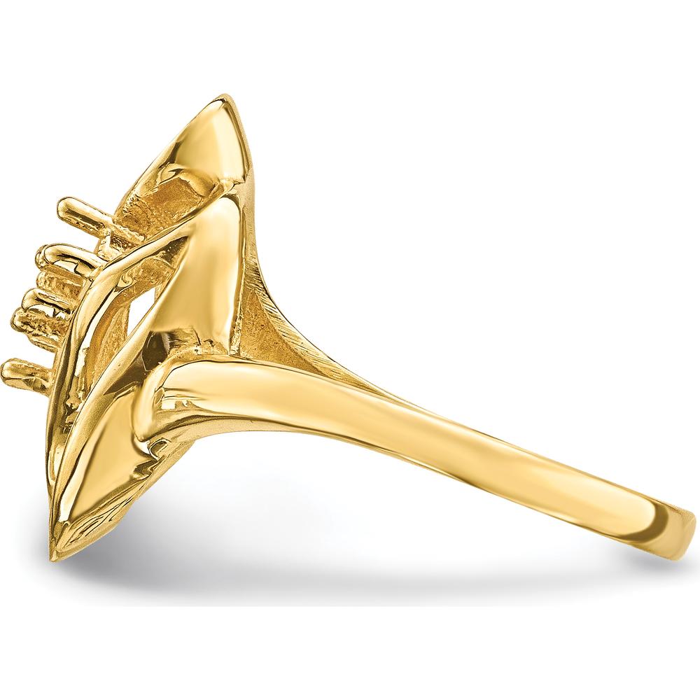 14K Yellow Gold Polished 2-Stone Mother's Ring Mounting - Customizable for Birthstones or Gems by Monteluci Fine Jewelry