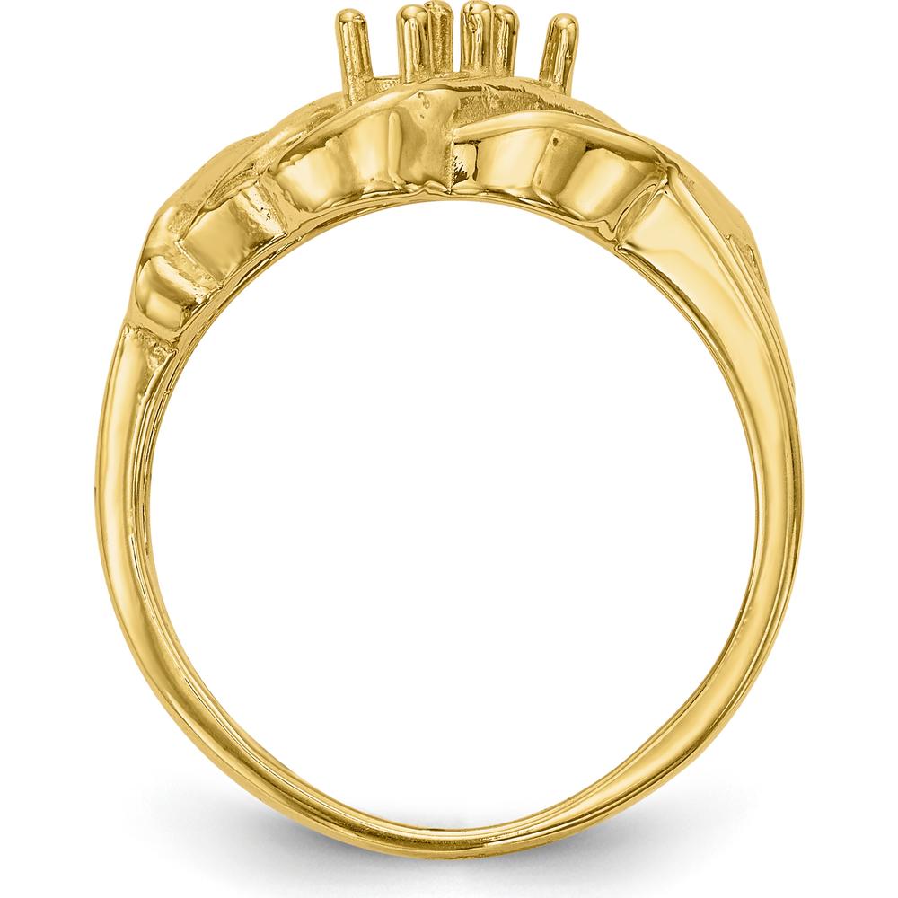 14K Yellow Gold Polished 2-Stone Mother's Ring Mounting - Customizable Setting for Birthstones or Gemstones by Monteluci Fine Jewelry