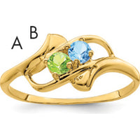 14K Yellow Gold Polished 2-Stone Mother's Ring Mounting - Elegant Family Jewelry Foundation by Monteluci Fine Jewelry