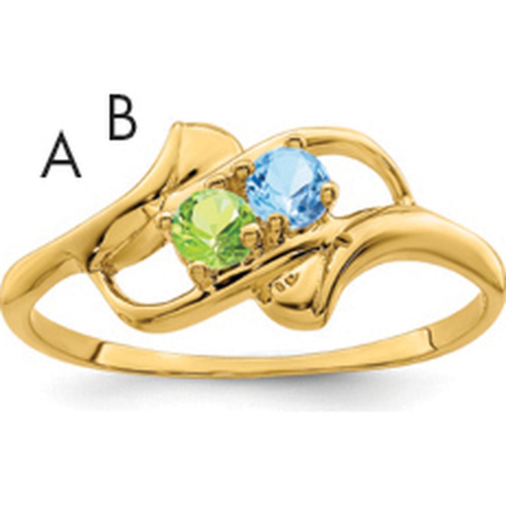 14K Yellow Gold Polished 2-Stone Mother's Ring Mounting - Elegant Family Jewelry Foundation by Monteluci Fine Jewelry