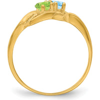 14K Yellow Gold Polished 2-Stone Mother's Ring Mounting - Elegant Family Jewelry Foundation by Monteluci Fine Jewelry