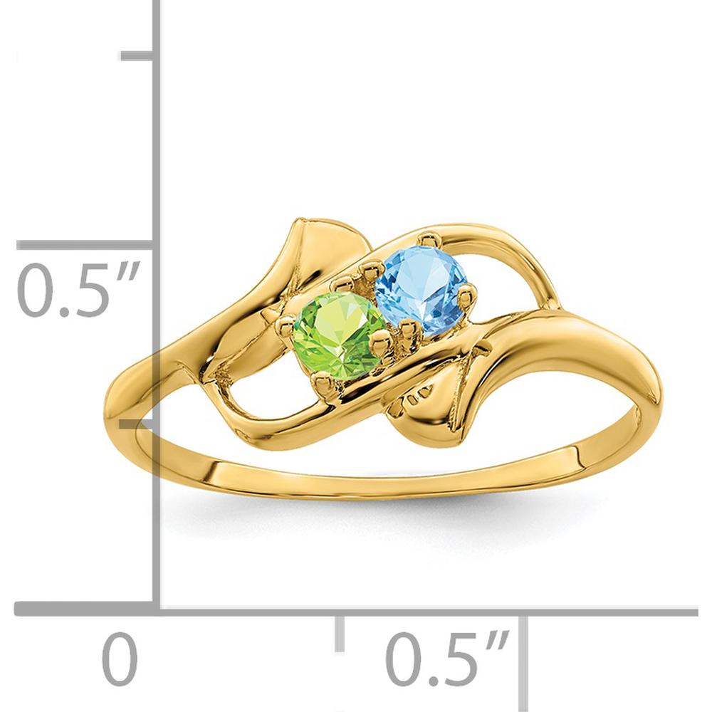 14K Yellow Gold Polished 2-Stone Mother's Ring Mounting - Elegant Family Jewelry Foundation by Monteluci Fine Jewelry