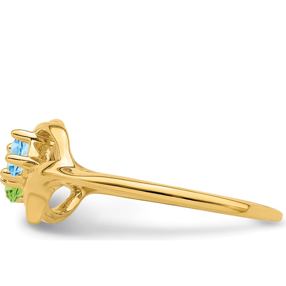14K Yellow Gold Polished 2-Stone Mother's Ring Mounting - Elegant Family Jewelry Foundation by Monteluci Fine Jewelry