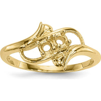 14K Yellow Gold Polished 2-Stone Mother's Ring Mounting - Elegant Family Jewelry Foundation by Monteluci Fine Jewelry