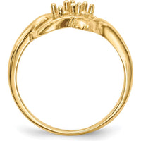 14K Yellow Gold Polished 2-Stone Mother's Ring Mounting - Elegant Family Jewelry Foundation by Monteluci Fine Jewelry