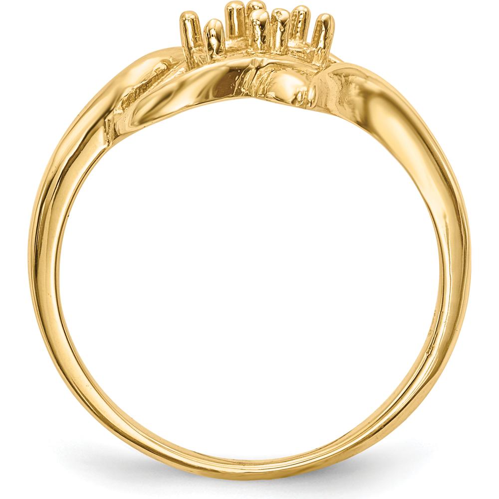 14K Yellow Gold Polished 2-Stone Mother's Ring Mounting - Elegant Family Jewelry Foundation by Monteluci Fine Jewelry