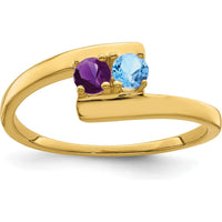 14K Yellow Gold Polished 2-Stone Mother's Ring Mounting by Oro Pregiato