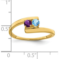14K Yellow Gold Polished 2-Stone Mother's Ring Mounting by Oro Pregiato