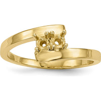 14K Yellow Gold Polished 2-Stone Mother's Ring Mounting by Oro Pregiato