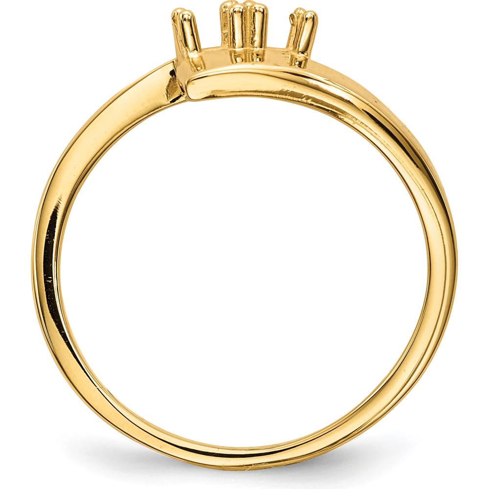 14K Yellow Gold Polished 2-Stone Mother's Ring Mounting by Oro Pregiato