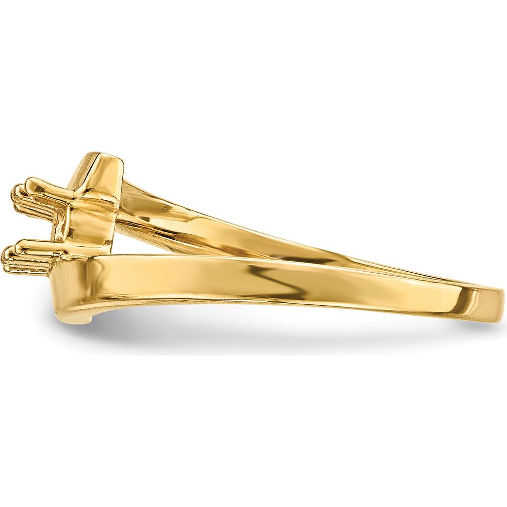 14K Yellow Gold Polished 2-Stone Mother's Ring Mounting by Oro Pregiato