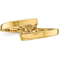 14K Yellow Gold Polished 2-Stone Mother's Ring Mounting by Oro Pregiato